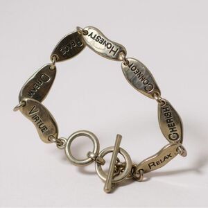 Cookie Lee Silver-Tone Word Link Toggle Bracelet | Inspire | Non-Magnetic
